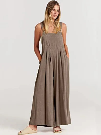 CurveChic® | Plus Size Wide Leg Overalls Jumpsuit (30% OFF) - Haeria