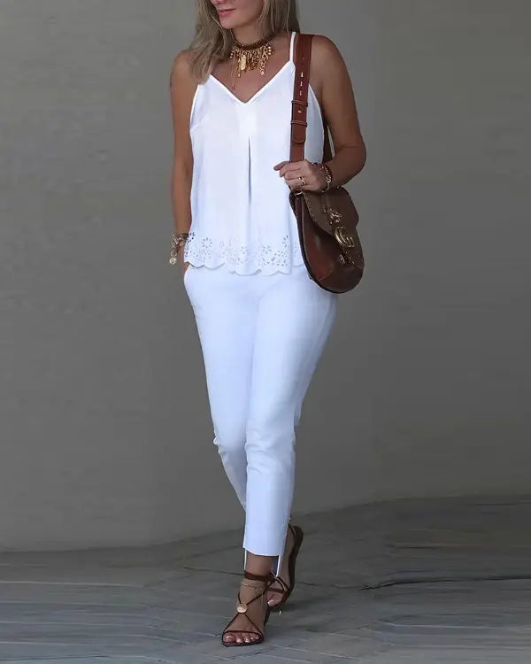 Flowytop® | Hollow Out Spaghetti Strap (30% OFF) - Haeria