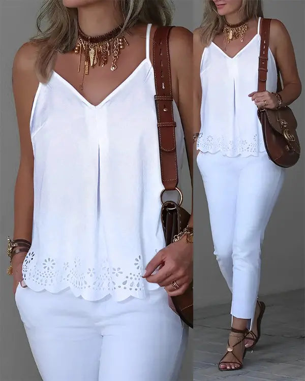 Flowytop® | Hollow Out Spaghetti Strap (30% OFF) - Haeria