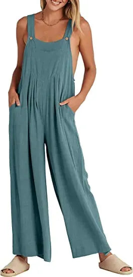 CurveChic® | Plus Size Wide Leg Overalls Jumpsuit (30% OFF) - Haeria